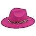 EVAEVA Neugeborenen Mützen Set Fedora Women 's Wide Baseball Mütze für Frauen mit Einer Schnalle in der Schnalle Stoffe Nähen Mützen (Hot Pink, One Size)