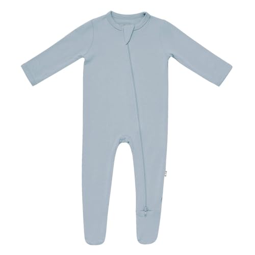 KYTE BABY Unisex Zipper Closure Footies, Rayon Made From Bamboo (3-6 Months, Fog)