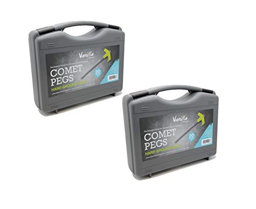 Vanilla Leisure Screw Tent Pegs Heavy Duty Metal For Hard Ground 40 Pack With Case Strong Light Anti Rust Strong Camping Pegs For Tents Awning Hard Ground Dimensions L183cm X W73mm