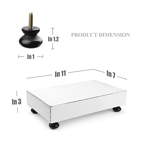 Homko Wood Riser For Kitchen Counter Decor, Farmhouse Pedestal Stand Tray Organizer With Non-Slip Mat, Modern Dish Soap Display Tray For Home Decor(White) #TOP6