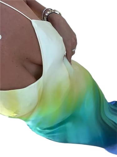 Robe longue d'été dégradée chic pour plage et soirée à dos nu