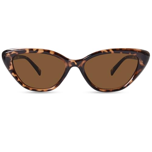 OPTOFENDY Cat Eye Sunglasses for Women, Vintage Retro Narrow Cateye