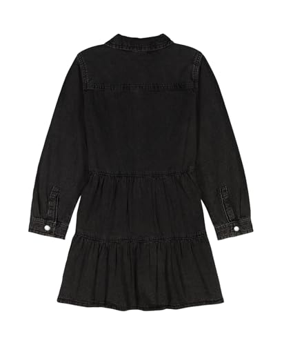 Image of Calvin Klein Girls' Short Sleeve Lightweight Chambray Denim Shirt Dress