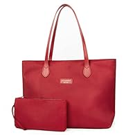 This large tote bag is made of high quality water resistant material and hardware. Size: 34cm*27cm*14cm(13.5''*10.6''*5.5''), large enough to carry your daily stuff. With the shoulder strap drop is 26cm(10.25''), this handbag is comfortable to carry....