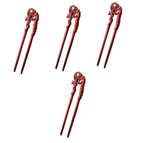 Bâtons à cheveux en bois de style chinois sculptés à la main pour femmes