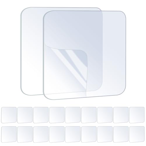 ZOMPAGO 20PCS Premium Double Sided Mounting Squares Clear Tape,Heavy Duty Adhesive Pads for Pictures,Poster Hanging Strips - Strong Sticky Tack,Waterproof Adhesive for Shower,Wall Patch,Sticky Pads