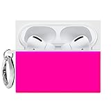 Picture of Flaunt Official Square AirPods Pro Case with Silver Ring - Compatible with AirPods Pro 2nd / 1st Generation - Wireless Charging - Lightweight & Shockproof (Neon Pink)