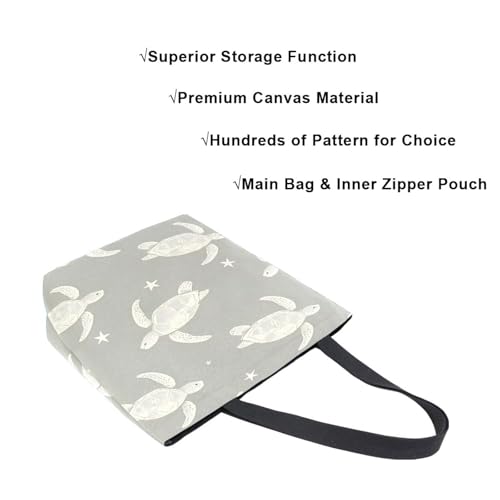 Extra Large Shoulder Tote Bag for Beach Travel Weekender Gym Gray Sea Turtles Stars Reusable Grocery Canvas Shopping Bag4