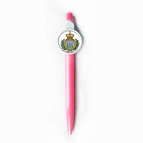 Stylo à bille rétractable San Marino bleu avec emblème national Europe