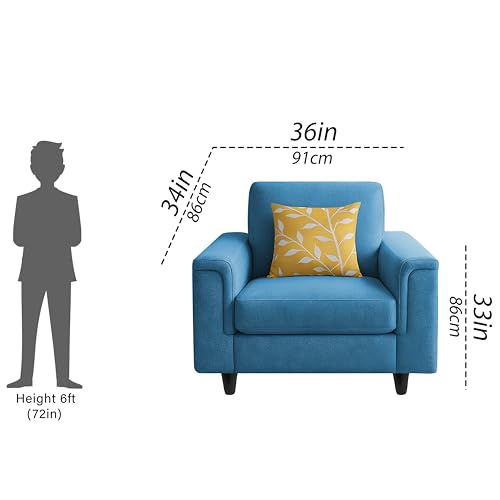 Image of Casaliving Nancy Single Seater Sofa Set for Living Room (Aqua Blue)