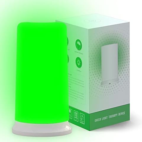 iKeener Green Light Therapy Lamp for Migraines Sufferers,Headache,Stress Relief,Anxiety Relaxation,Light Sensitivity,Table Lamp Night Light for Bedroom,Tunable Green and White Nightstand Touch Lamp Cover