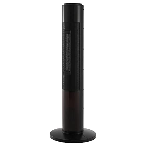Juskys Turm-Keramik-Heizer - Elektrischer Heizlüfter mit LCD Display & Fernbedienung, 1000 / 2000W, Kamineffekt, Timer, Oszillation & Umkippschutz, Konvektion, Schwarz – Bild 8