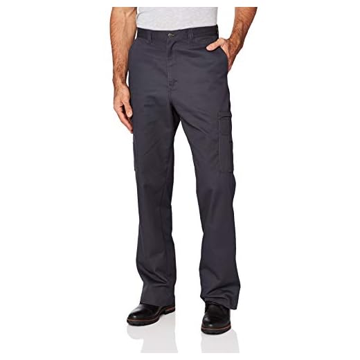 Dickies Occupational Workwear LP337CH 36x30 Cotton Relaxed Fit Men's Industrial Cargo Pant with Straight Leg, 36" Waist Size, 30" Inseam, Dark Charcoal