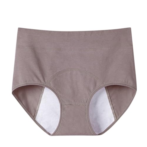 Bragas menstruales para mujer, ultrasuaves, para posparto, de algodón, ropa interior sexy, tangas, café, XL