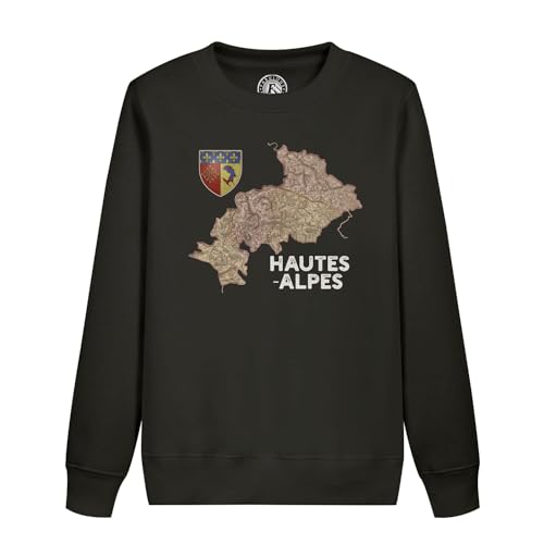 Sweatshirt enfant Hautes Alpes 05 avec impression carte ancienne rétro