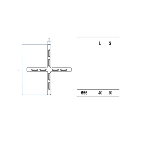 Pikappa 655 Abstandhalter Kreuz 10mm für Fliesen und Verkleidungen grau 250 Stück Beutel
