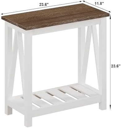 ChooChoo End Table ET2109-S/ET2110-S (White, 23.6x11.8x23.6)