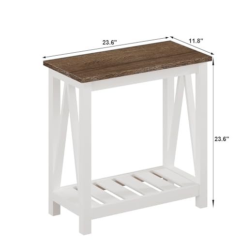 ChooChoo End Table ET2109-S/ET2110-S (White, 23.6x11.8x23.6)