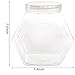 SOUJOY 2 Pack Plastic Candy Jar with Lid, 1 Gallon Cookie Containers for Kitchen Counter, Clear Hexagon Candy Display for Snacks, Dog Treats, Craft and Sewing Supplies, Coffee Pod, Laundry Pod