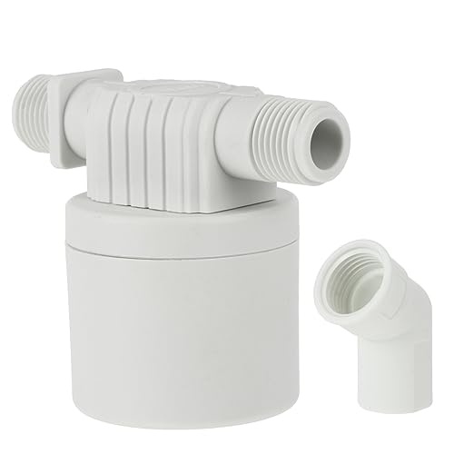 MUCKLILY Ball Valve Automatic Float Water Level Control Valve Automatic Water Float Valve Aquarium Bonsai Tree Side Inner Water Float Valve Automatic Control Water Level Plastic White