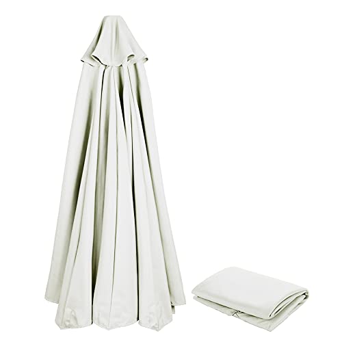 NAFGQIY 300cm Ersatzbespannung für Sonnenschirm, Strandschirm, Gartenschirm, Ampelschirm, Outdoor Schirm Stoff Rund Des Garten, Terrasse, Hinterhof, Pool, Strand