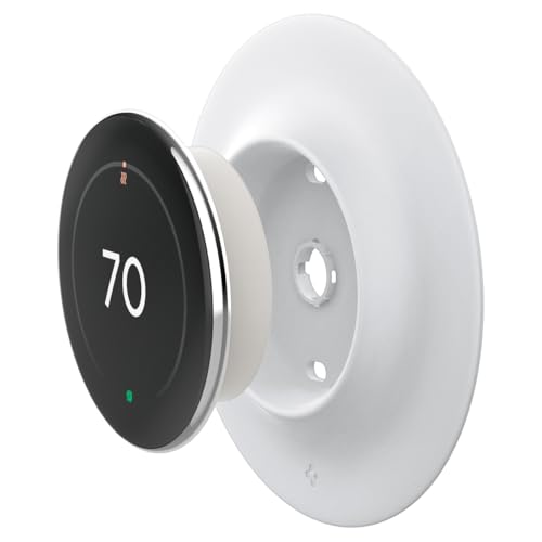 Spigen Wall Plate Designed for New Google Nest Learning Thermostat 4th Generation (2024) Wall Plate - Matte White