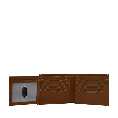 Image of Fossil Men's Wallet, Westover Leather Bifold Flip ID Wallet for Men, Brown
