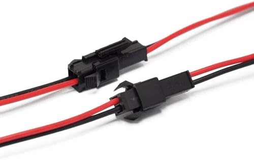 Image of 5 PAIRS 22 AWG JST SM 2 Pin Plug Male and Female Connector Adapter Electrical Cable Wire for LED Light