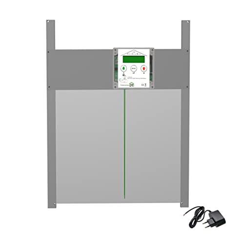 JOSTechnik Poultry House Butler PHB2-RB Rahmengerät mit selbstverriegelnder Hühnerklappe 420 x 370 mm und echter Nothalt & Notöffnungsfunktion, inklusive Steuerung für Licht, Heizung und Lüftung