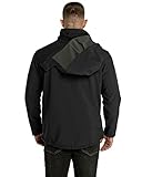 33,000ft Softshelljacke für Herren Wasserdicht Winterjacke Winddicht Warme Fleece Gefüttert Windbreaker Funktionsjacke Outdoorjacke für Wandern Fahrrad Camping Schwarz XL