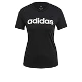 Schmal geschnitten adidas Damen Essentials Linear T Shirt, Schwarz/Weiß, XL EU