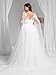 Ever-Pretty Plus Women's V Neck Empire Waist Embroidered Applique Floor Length Plus Size Wedding Dress White US4XL