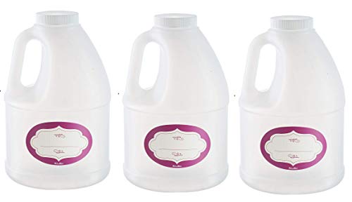Empty Round Jug Style Container - Natural Plastic Bottle - Airtight Lids And