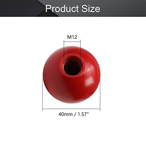 Image of Othmro 3pcs Thermoset Ball Knob M12 Female Thread Machine Handle 1-5 /8 inch Diameter Smooth Rim