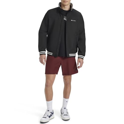 Champion Men's Water Resistant Varsity Bomber Jacket with Flex Stand Collar2
