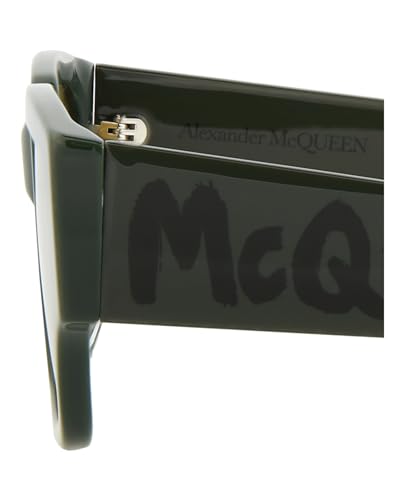 Alexander McQueen Square/Rectangle Sunglasses Green Green Yellow Luxury Eyewear Made In Italy Acetate Frame Designer Fashion for Everyday Luxury4