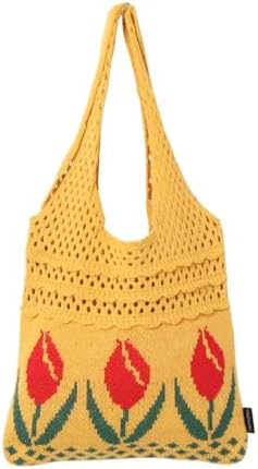 ♥️手編み♥️ハンドメイド ニットバッグ チューリップバッグ