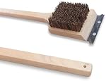 Deluxe Large Wood BBQ Brush Palmyra Bristles (Safe-Contains No Metal Bristles)