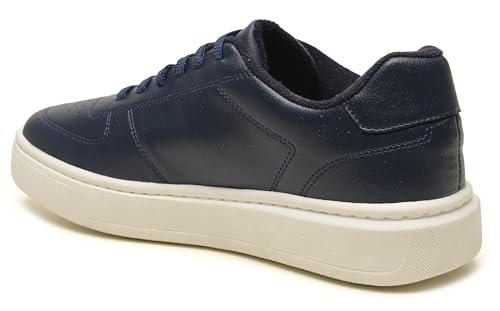 Tenis Casual e Básico Masculino Polo London Club, Cano Baixo Couro ECO Confort Premium (Marinho, BR,