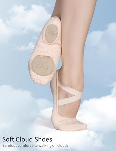 Daydance Cloud Soft 4 Way Stretch Girls Ballet Shoes, Split Sole Dance Slippers for Toddler Girls/Little/Big Kids2