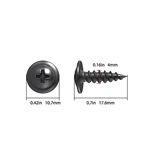 Image of (350 pcs)#8x5 /8 inch Black Truss Head Wood Screws Quick Metal Self Tapping Zinc Oxide