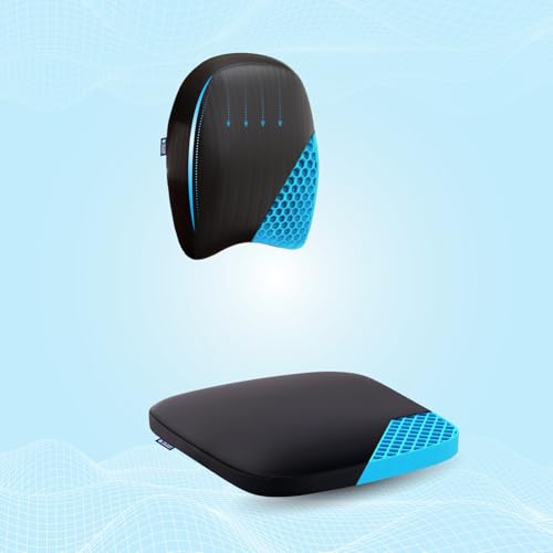 Image of The Sleep Company Ortho Travel Support Combo - Car Seat Cushion + Neck Pillow for Car & Driving | Back Pain Relief, Cervical Support, Posture Correction | SmartGRID Car Cushions