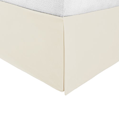 (550-Tc) Organic Cotton 1- Piece Queen Size Dust Ruffle Bed Skirt Perfect Drop Length (19" Inch) Split Corner Tailored Bed Skirt Solid Pattern (Ivory Color) #TOP16