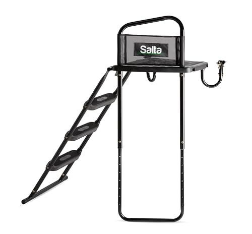 Salta - Hochwertige Verstellbar Trampolin Plattform + Leiter XL - 95 bis 105 cm - Schwarz