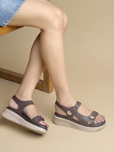Image of Shoetopia Women's Comfort Sandals | Lightweight Orthopedic Wedge Sandals with Adjustable Straps & Cushioned Sole for Casual Daily Footwear