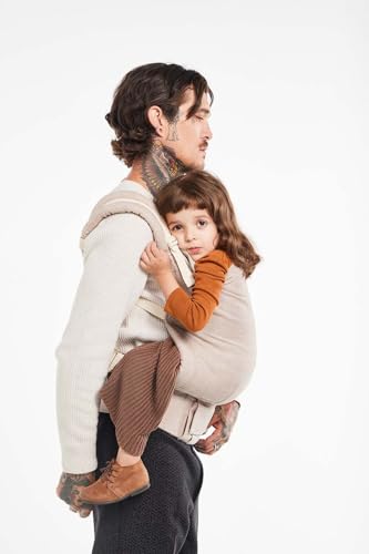 Baby Tula Linen Toddler Carrier 25-60 lbs, Adjustable Ergonomic Carrier w/Multiple Front & Back Carry Positions - Plant-Based Fabric - Supportive, Hypoallergenic, Breathable Design - Sand (Tan)