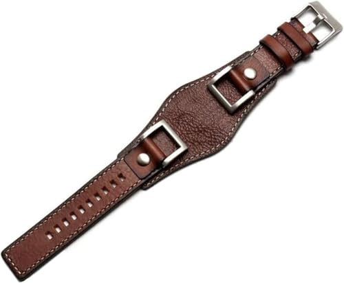 Bracelet montre cuir véritable 24 mm au style vintage quotidien