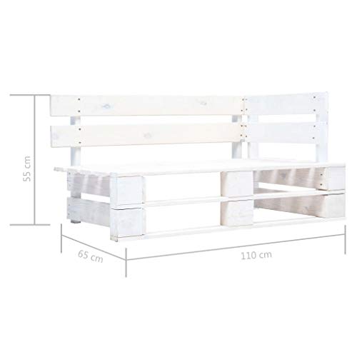 Canapé d'angle de patio en bois de pin imprégné blanc résistant aux intempéries - 3