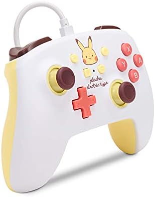 Resim Nintendo Switch için geliştirilmiş kablolu PowerA Controller – Pikachu Electric Type, Gamepad, oyun kumandası, kablolu denetleyici, resmi lisanslı 