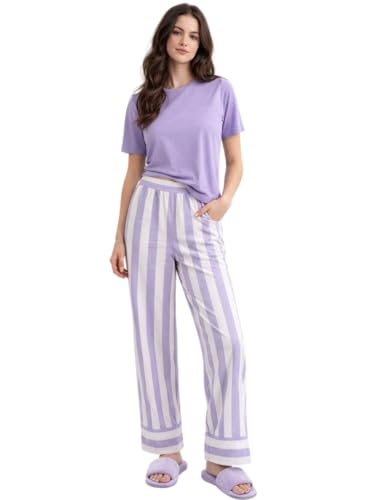 Image of Celary Women's Cotton Blend Printed Night Suit Set||Soft & Breathable Short Sleeve Top & Ethnic Print Pyjama Set||Also Available in Plus Size||Korean Night Suit||Comfortable Home Wear & Sleepwear